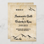 Rustieke  kalligrafie uitnodiging (Voorkant / Achterkant)