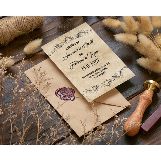 Rustieke  kalligrafie uitnodiging