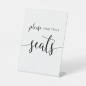 Rustieke kalligrafie vind uw plaats reclamebord met voetstuk (Voorkant)
