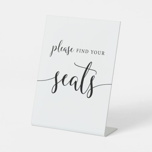 Rustieke kalligrafie vind uw plaats reclamebord met voetstuk (Voorkant)