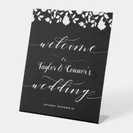 Rustieke kalligrafie Welkom op onze bruiloft sokke Reclamebord Met Voetstuk