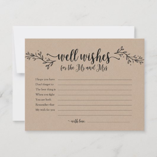 Rustieke kalligrafie wenst de heer en mevrouw veel kaart (Voorkant)