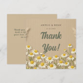 Rustieke kamille bruiloft dank je kaart (Voorkant / Achterkant)