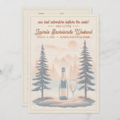 Rustieke kampeer Bachelorette uitnodiging, 5x7 op  Kaart (Voorkant / Achterkant)