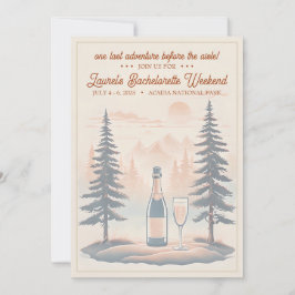 Rustieke kampeer Bachelorette uitnodiging, 5x7 op  Kaart
