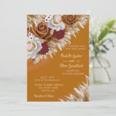 Rustieke kaneel Wildflower Terracotta bruiloft Kaart (Staand voorkant)