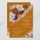 Rustieke kaneel Wildflower Terracotta bruiloft Kaart (Voorkant / Achterkant)