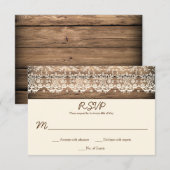 Rustieke  Kant Barn Wood RSVPs RSVP Kaartje (Voorkant / Achterkant)