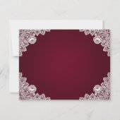 Rustieke kant Bourgondische bruiloft Save the Date (Achterkant)