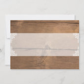 Rustieke kant bruids douche uitnodiging (Achterkant)