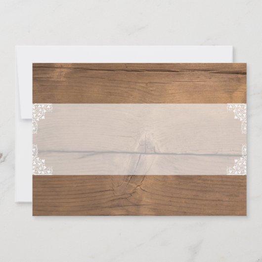 Rustieke kant bruids douche uitnodiging (Achterkant)