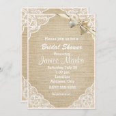 rustieke kant bruids doucheuitnodiging kaart (Voorkant / Achterkant)