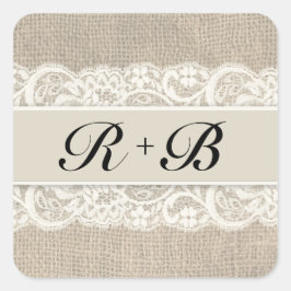 Rustieke Kant & Burlap Look Stickers