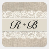 Rustieke Kant & Burlap Look Stickers (Voorkant)