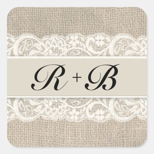 Rustieke Kant & Burlap Look Stickers (Voorkant)