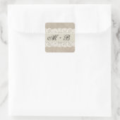 Rustieke Kant & Burlap Look Stickers (Tas)