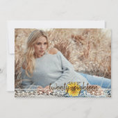 Rustieke Kant & Burlap Zonnebloemen Afstuderen Kaa Kaart (Voorkant)