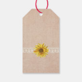 Rustieke Kant & Burlap Zonnebloemen Bruiloft Gift  Cadeaulabel (Achterkant)