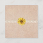 Rustieke Kant & Burlap Zonnebloemen Bruiloft RSVP  Informatiekaartje (Achterkant)