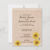 Rustieke Kant & Burlap Zonnebloemen Vrijgezellenfe Kaart (Voorkant)