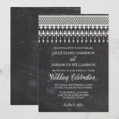 Rustieke  Kant Chalkboard Script Typografie Kaart (Voorkant / Achterkant)