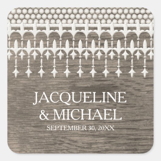 Rustieke Kant Chalkboard Script Typografie Vierkante Sticker (Voorkant)