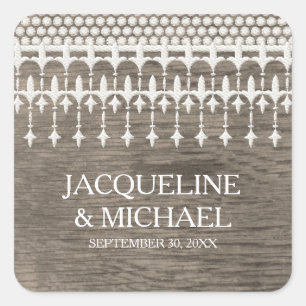 Rustieke  Kant Chalkboard Script Typografie Vierkante Sticker
