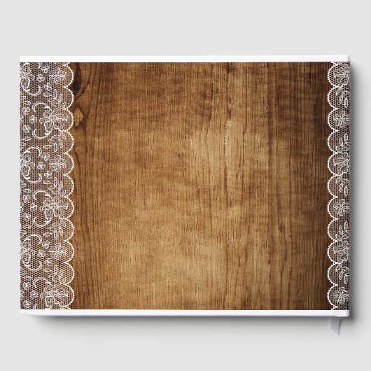 Rustieke kant Custom Branded EVENT Keepsake Persoo Gastenboek (Achterkant)