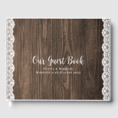 Rustieke kant Custom Branded EVENT Keepsake Persoo Gastenboek (Voorkant)