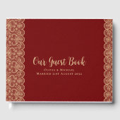 Rustieke kant Custom Branded EVENT Keepsake Persoo Gastenboek (Voorkant)