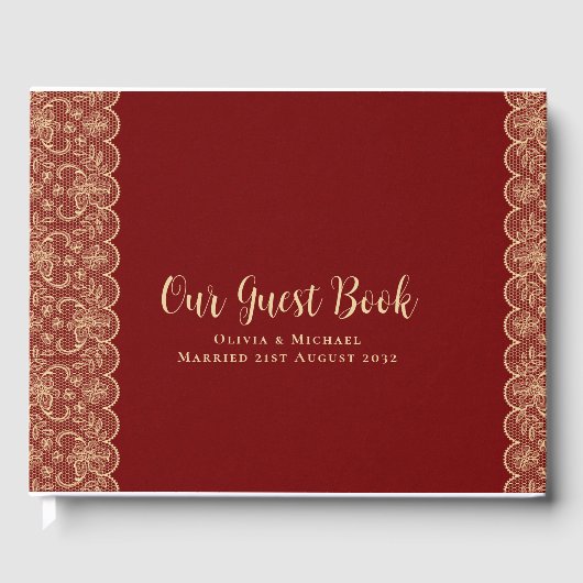 Rustieke kant Custom Branded EVENT Keepsake Persoo Gastenboek (Voorkant)
