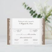 Rustieke Kant en Burlap Bruiloft RSVP Diner Select Kaartje (Staand voorkant)