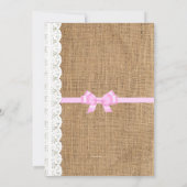 Rustieke kant en Burlap bruiloft uitnodiging (Achterkant)