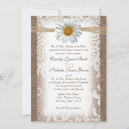 Rustieke kant en Burlap met Daisy zoals Gazania Kaart