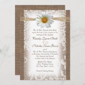 Rustieke kant en Burlap met Daisy zoals Gazania Kaart (Voorkant / Achterkant)