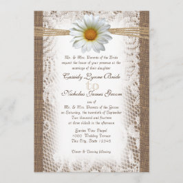 Rustieke kant en Burlap met Daisy zoals Gazania Kaart