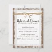Rustieke Kant en Burlap repetitie diner uitnodigin RSVP Kaartje (Voorkant)