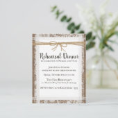Rustieke Kant en Burlap repetitie diner uitnodigin RSVP Kaartje (Staand voorkant)