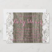 Rustieke kant en schuur hout Baby shower Kaart (Achterkant)