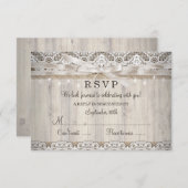 Rustieke  kant Hout Trouwlichten RSVP (Voorkant / Achterkant)