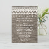 Rustieke  Kant Houten Omheining Script Typografie Kaart (Staand voorkant)