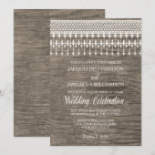 Rustieke  Kant Houten Omheining Script Typografie Kaart (Voorkant / Achterkant)