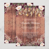 Rustieke kant houten string verlichting |Vrijgezel Kaart (Voorkant / Achterkant)