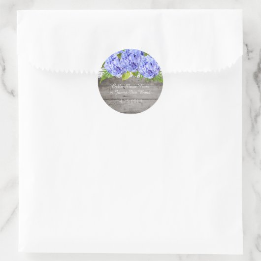 Rustieke Kant Hydrangeas Bruiloft Sticker (Tas)