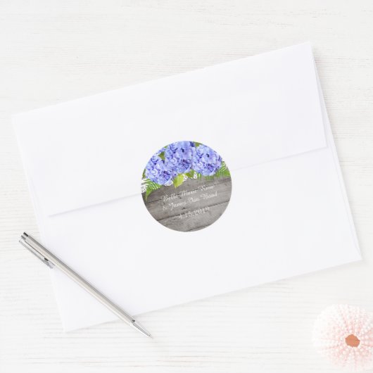 Rustieke Kant Hydrangeas Bruiloft Sticker (Envelop)