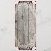 Rustieke Kant Jar Wood & String Lights Bruiloft Me Menu (Achterkant)