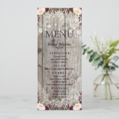 Rustieke Kant Jar Wood & String Lights Bruiloft Me Menu (Staand voorkant)
