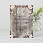 Rustieke Kant Jar Wood String Lights |Vrijgezellen Kaart (Staand voorkant)