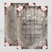 Rustieke Kant Jar Wood String Lights |Vrijgezellen Kaart (Voorkant / Achterkant)