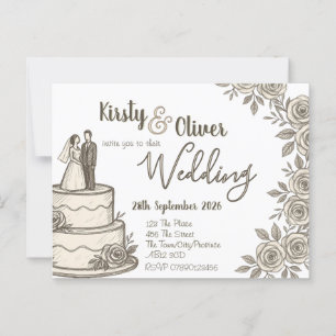 rustieke kant kalligrafie briefkaart